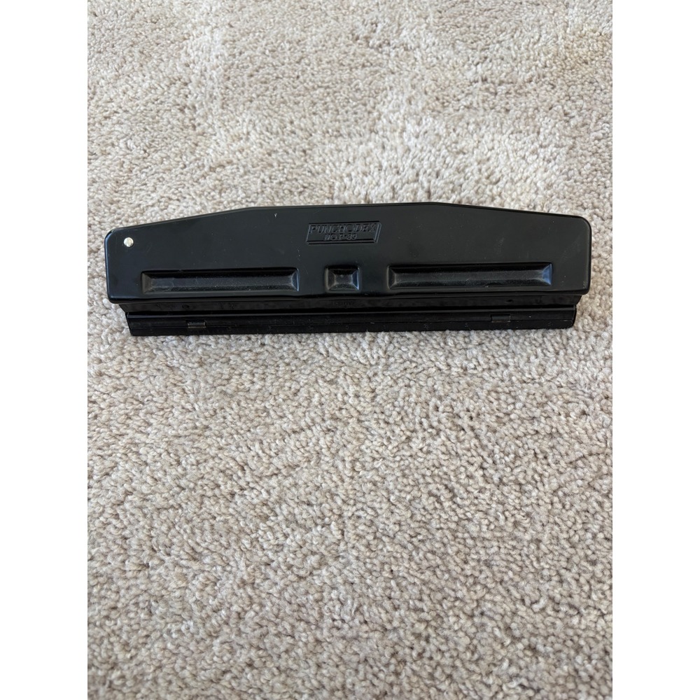 Vintage PUNCHODEX NO P-39 Black 3 Hole Punch Standard Paper Hole Made‎ in USA